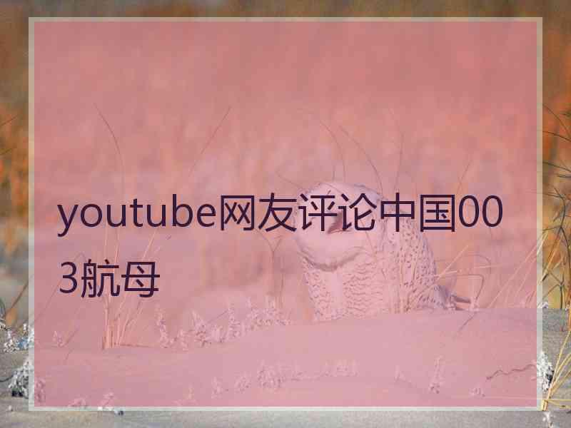 youtube网友评论中国003航母