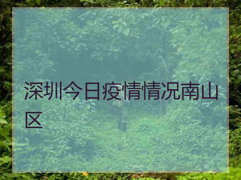 深圳今日疫情情况南山区