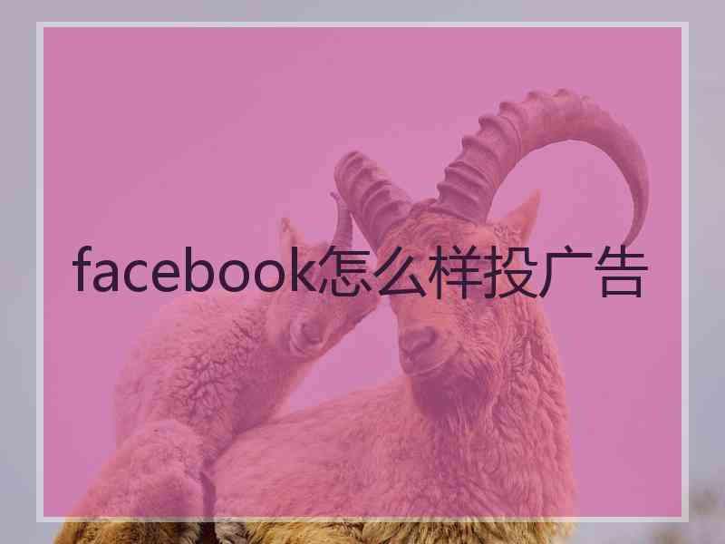 facebook怎么样投广告