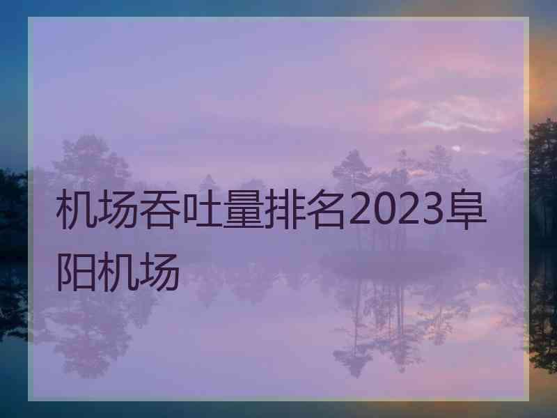 机场吞吐量排名2023阜阳机场