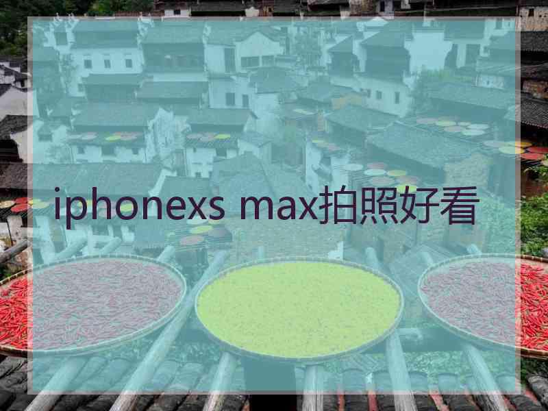 iphonexs max拍照好看