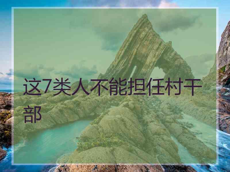 这7类人不能担任村干部