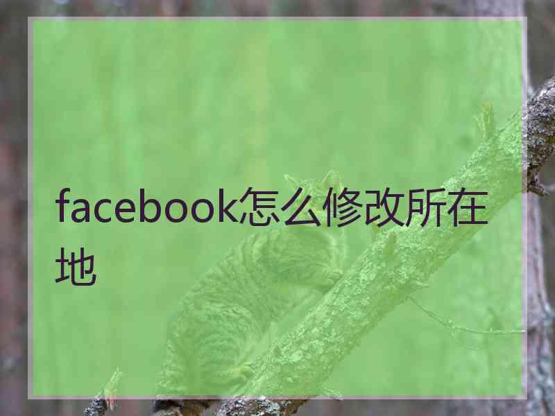 facebook怎么修改所在地