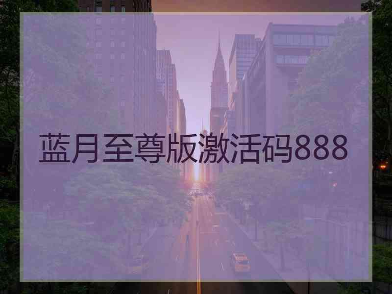 蓝月至尊版激活码888