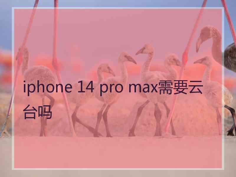 iphone 14 pro max需要云台吗