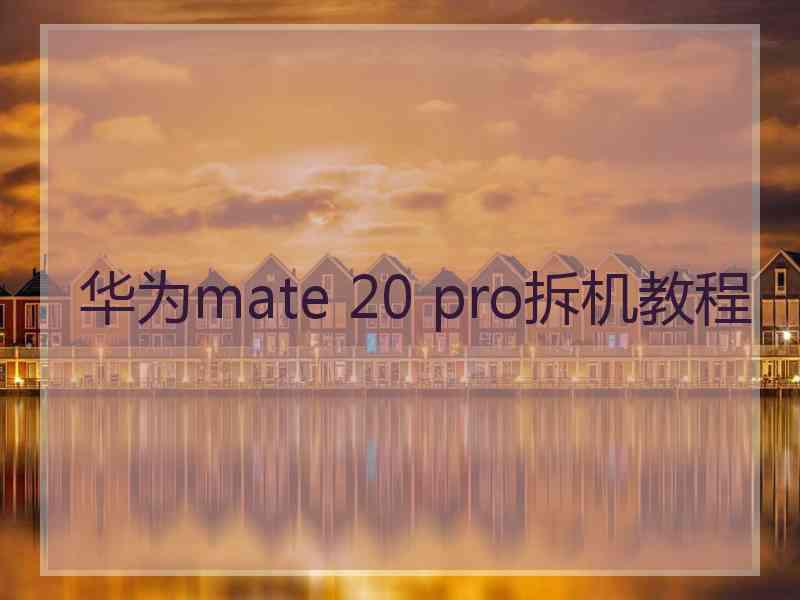 华为mate 20 pro拆机教程