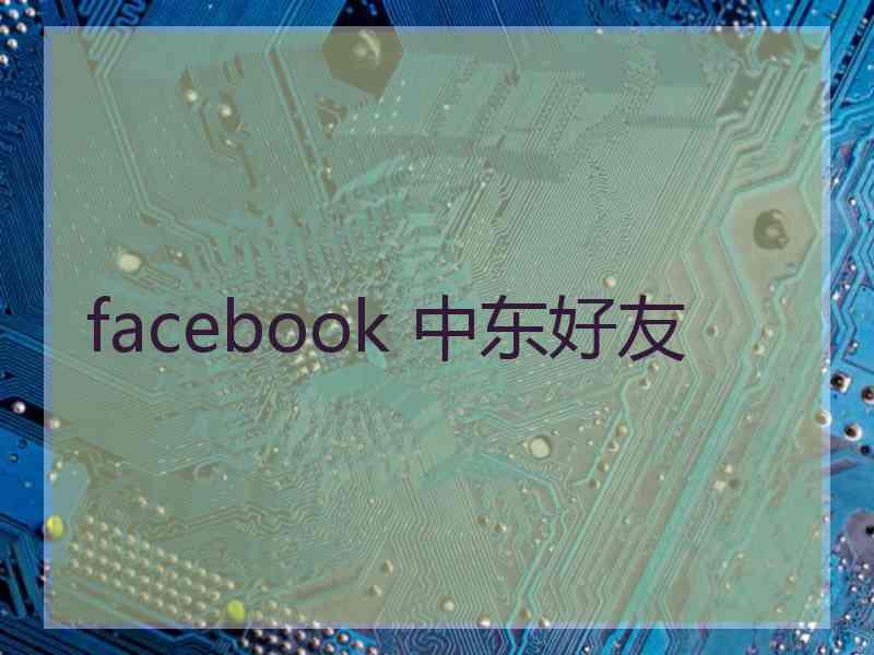 facebook 中东好友