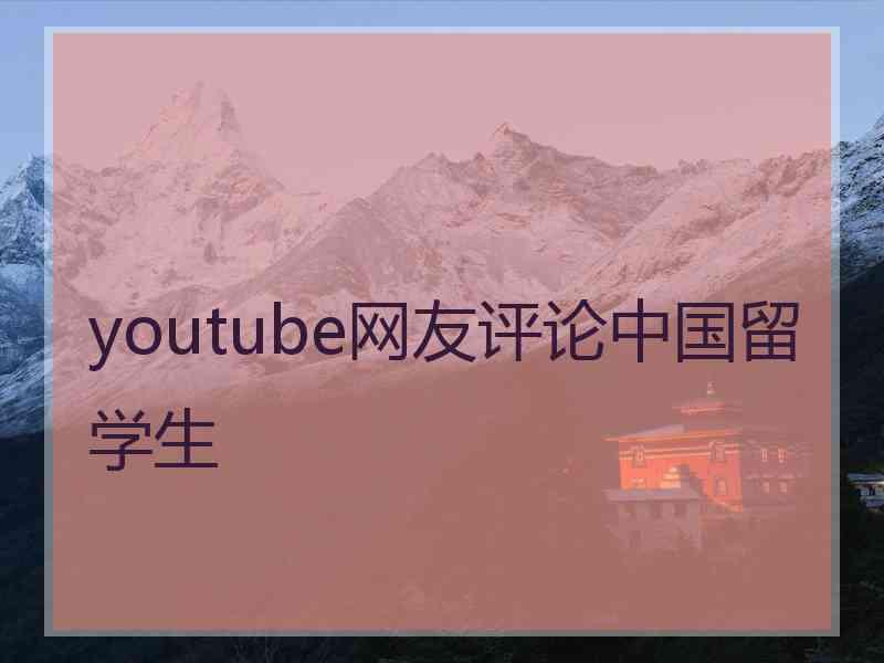 youtube网友评论中国留学生