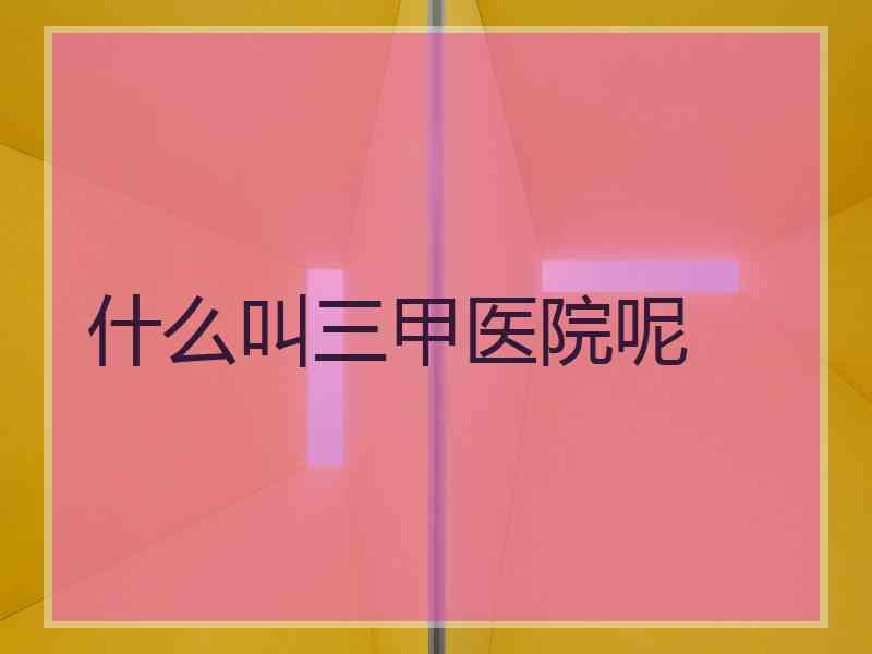 什么叫三甲医院呢