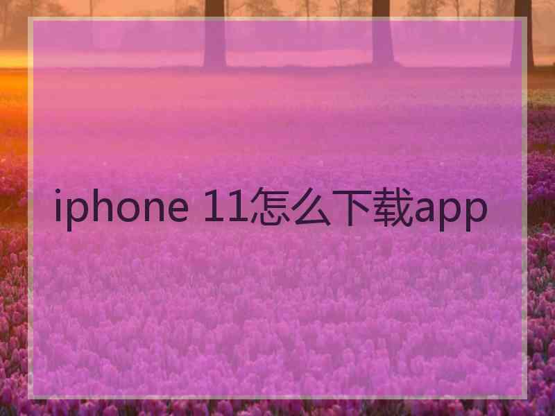 iphone 11怎么下载app