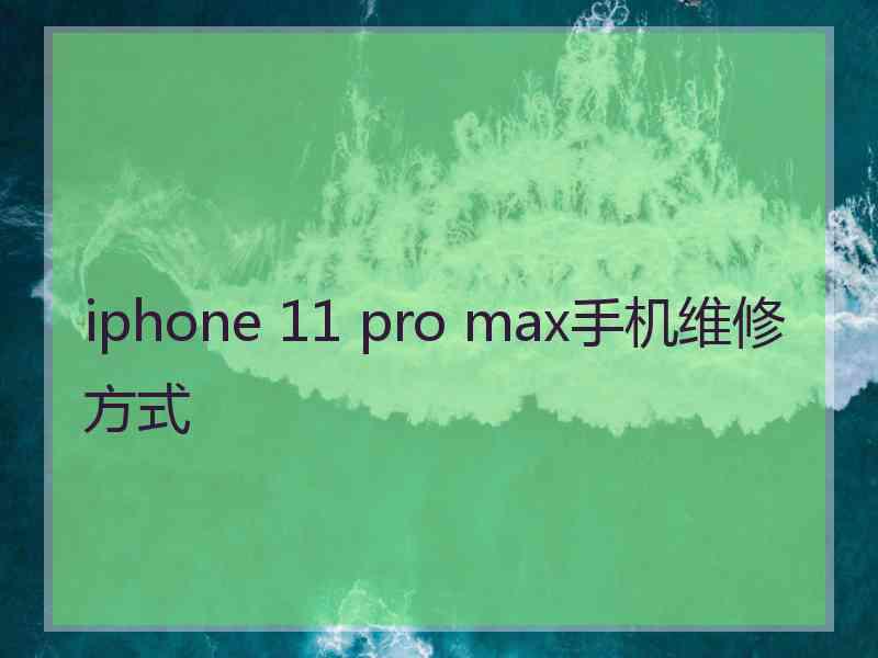 iphone 11 pro max手机维修方式