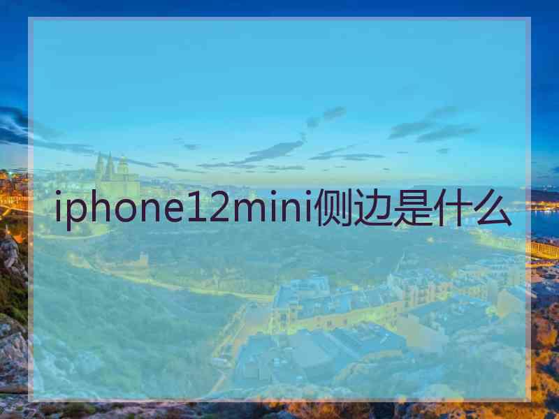 iphone12mini侧边是什么