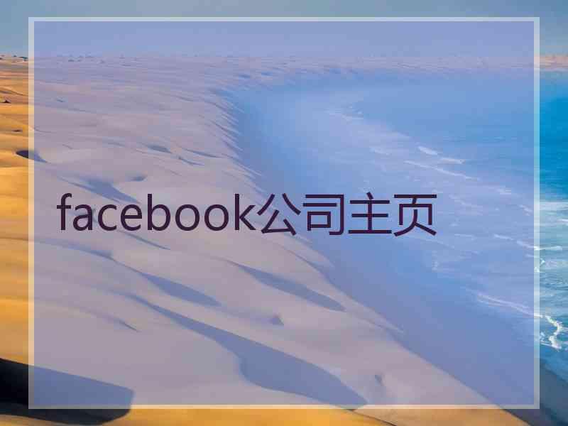 facebook公司主页