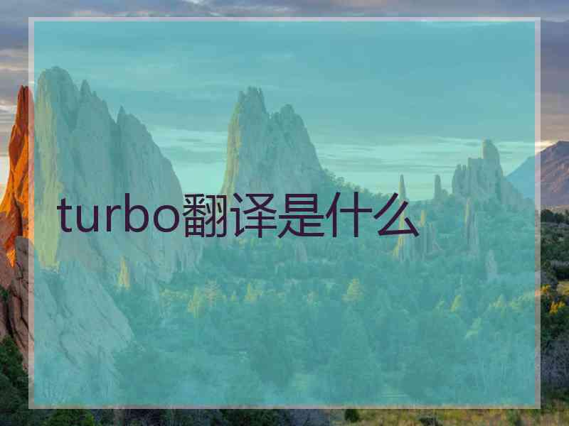 turbo翻译是什么