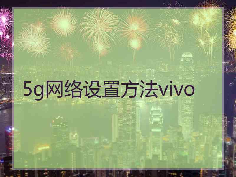 5g网络设置方法vivo