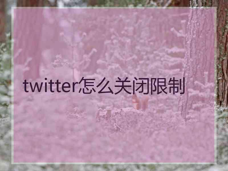 twitter怎么关闭限制