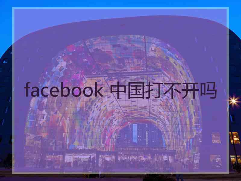 facebook 中国打不开吗