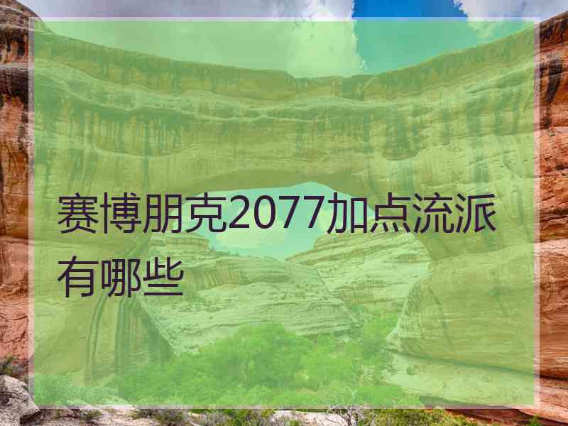 赛博朋克2077加点流派有哪些