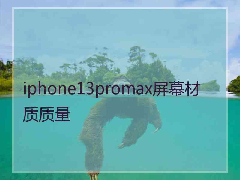 iphone13promax屏幕材质质量