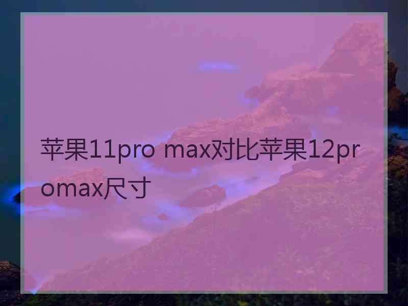 苹果11pro max对比苹果12promax尺寸