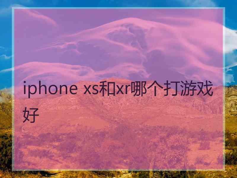 iphone xs和xr哪个打游戏好