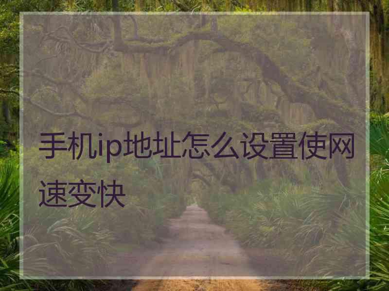 手机ip地址怎么设置使网速变快