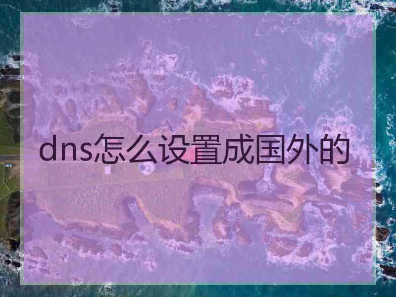 dns怎么设置成国外的