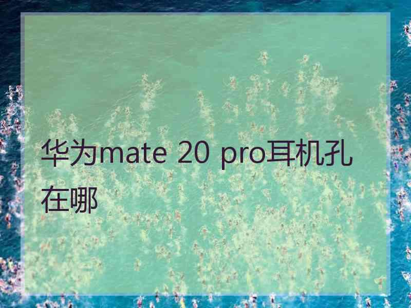 华为mate 20 pro耳机孔在哪