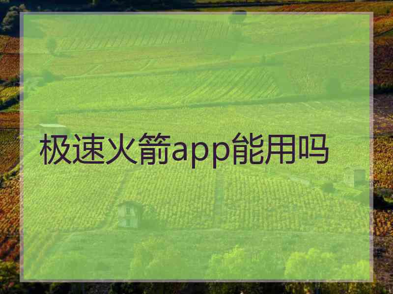 极速火箭app能用吗