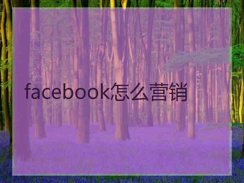 facebook怎么营销