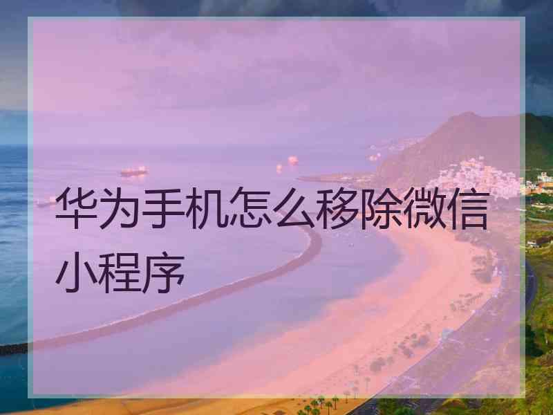 华为手机怎么移除微信小程序