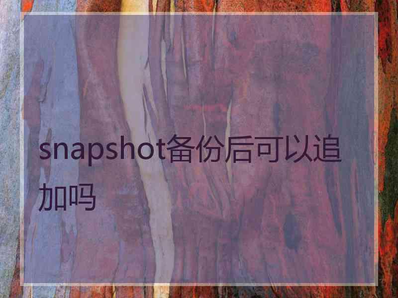 snapshot备份后可以追加吗