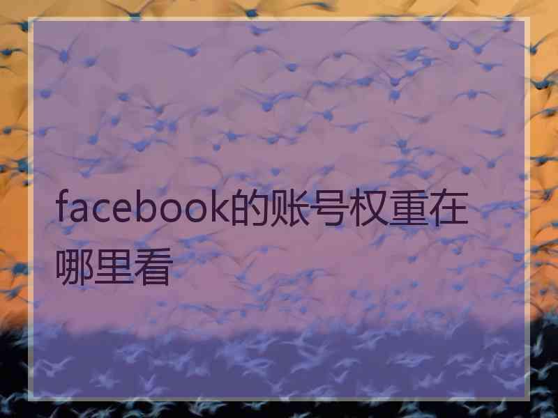 facebook的账号权重在哪里看