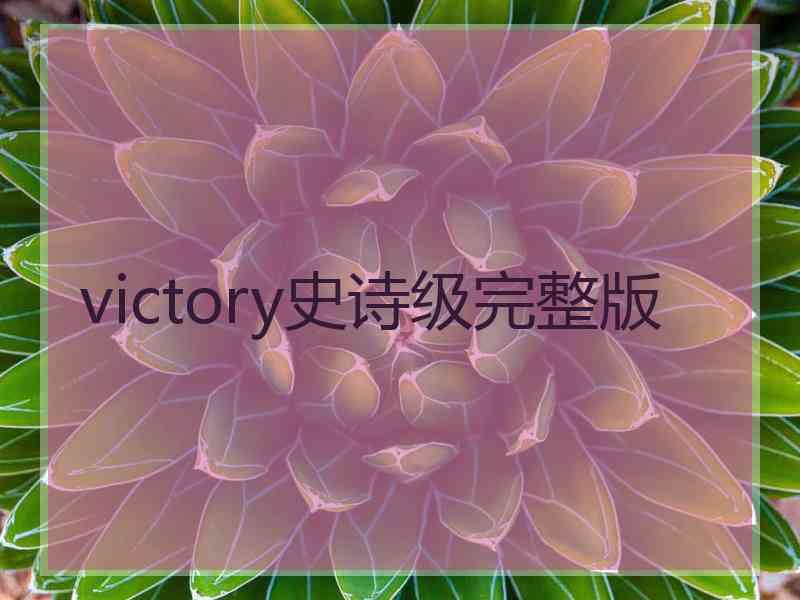 victory史诗级完整版