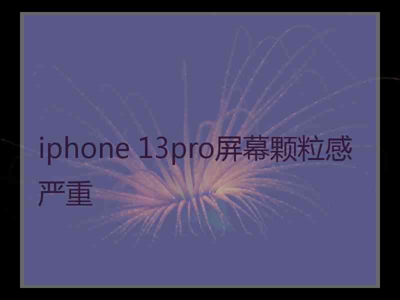 iphone 13pro屏幕颗粒感严重