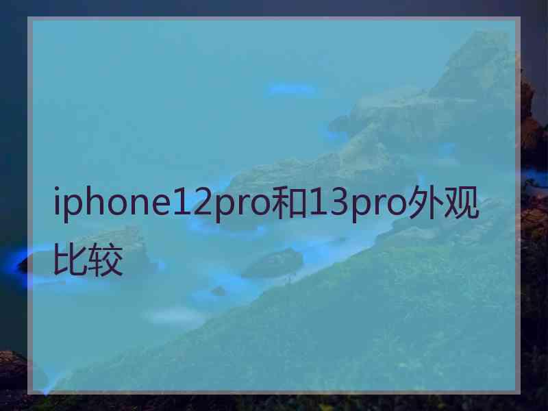 iphone12pro和13pro外观比较