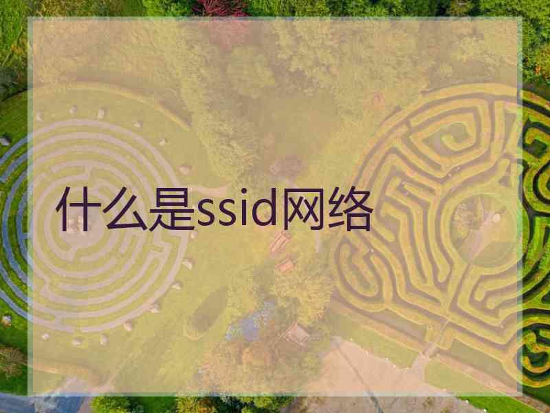 什么是ssid网络