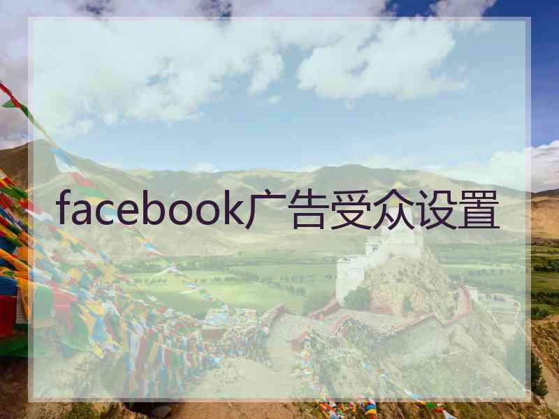 facebook广告受众设置