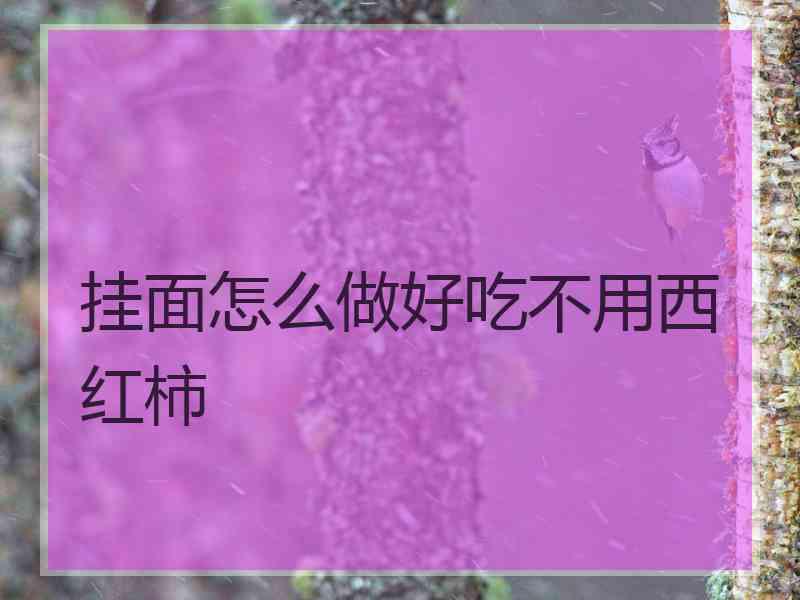 挂面怎么做好吃不用西红柿