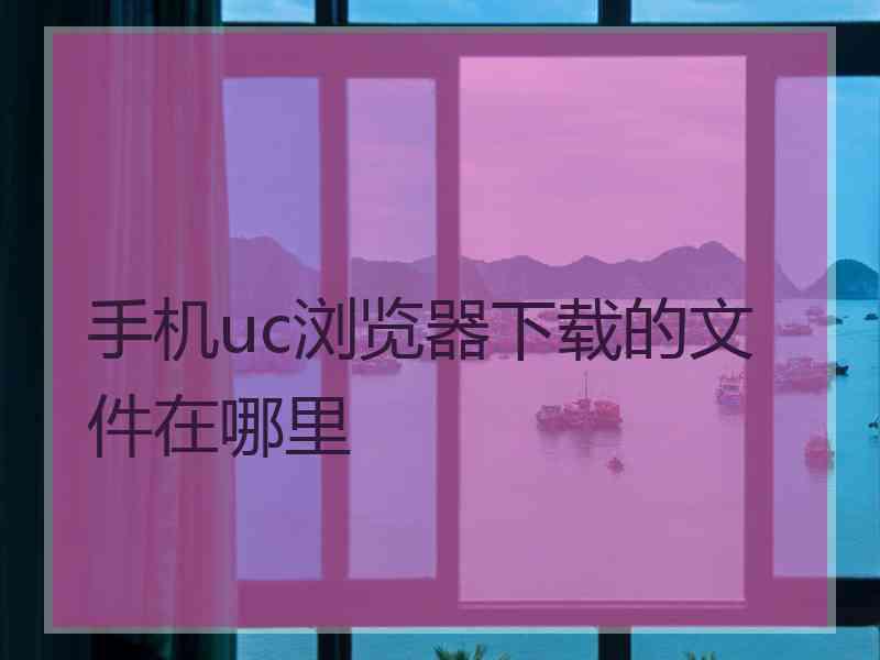 手机uc浏览器下载的文件在哪里