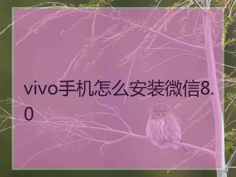 vivo手机怎么安装微信8.0