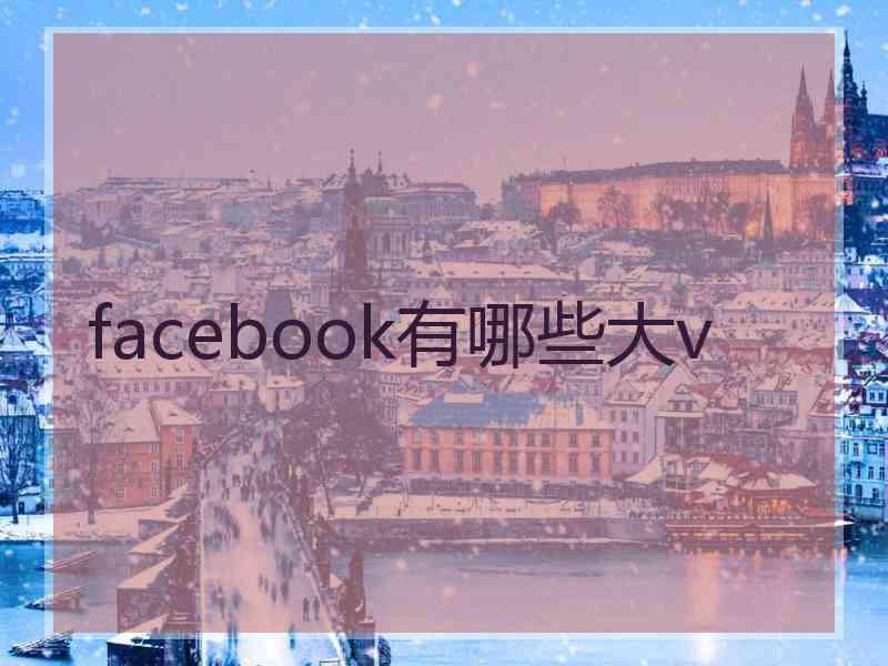 facebook有哪些大v