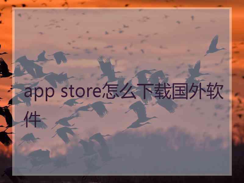 app store怎么下载国外软件