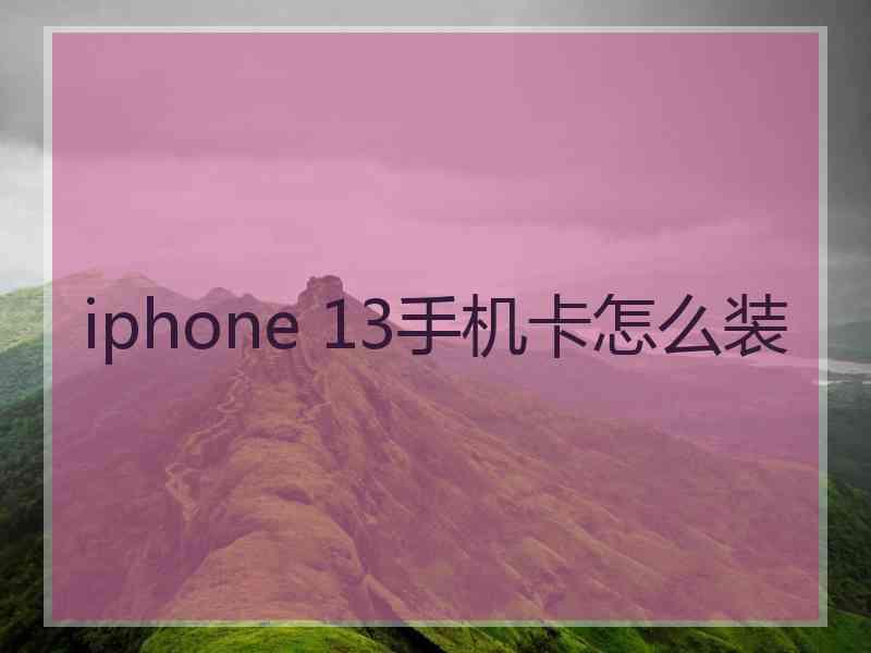 iphone 13手机卡怎么装