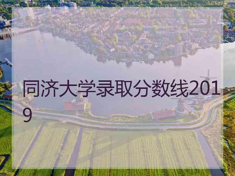 同济大学录取分数线2019