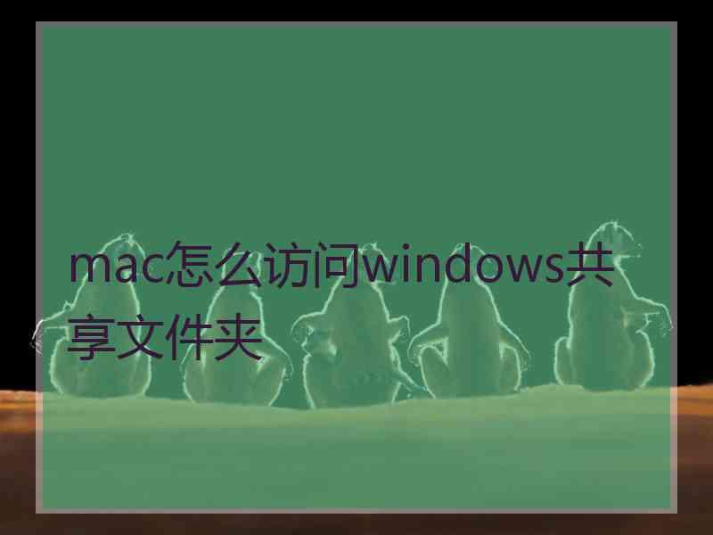 mac怎么访问windows共享文件夹