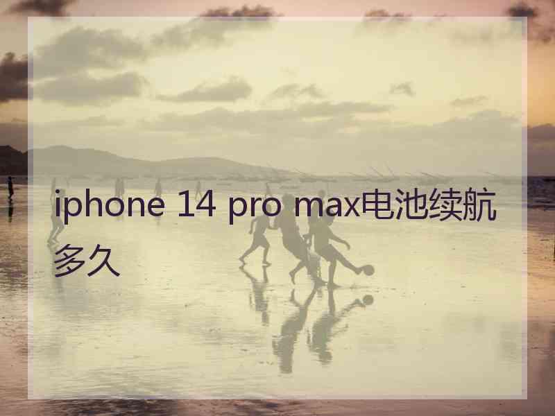 iphone 14 pro max电池续航多久