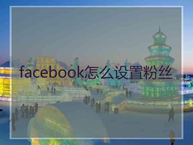 facebook怎么设置粉丝