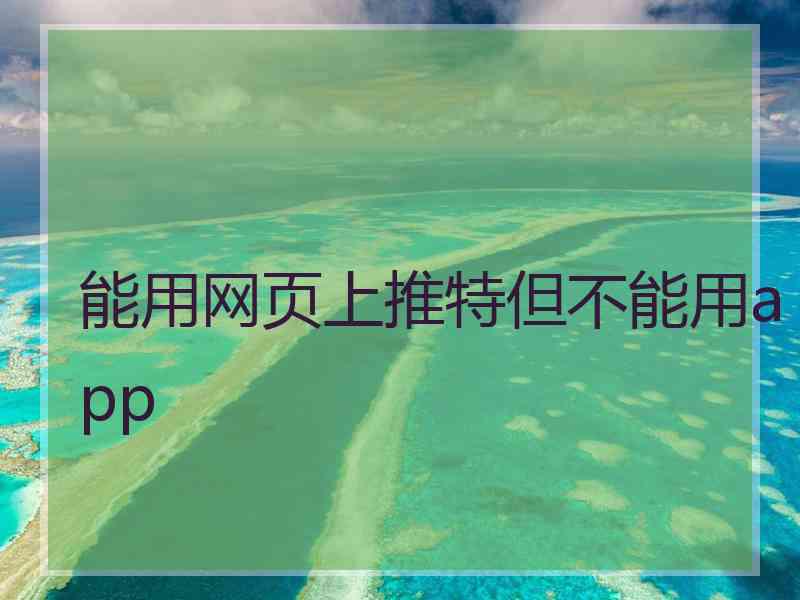 能用网页上推特但不能用app