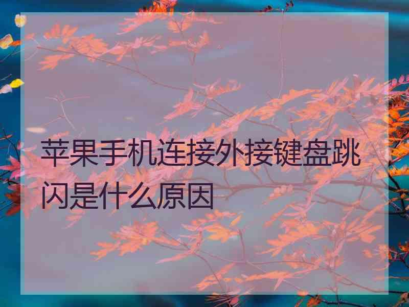 苹果手机连接外接键盘跳闪是什么原因